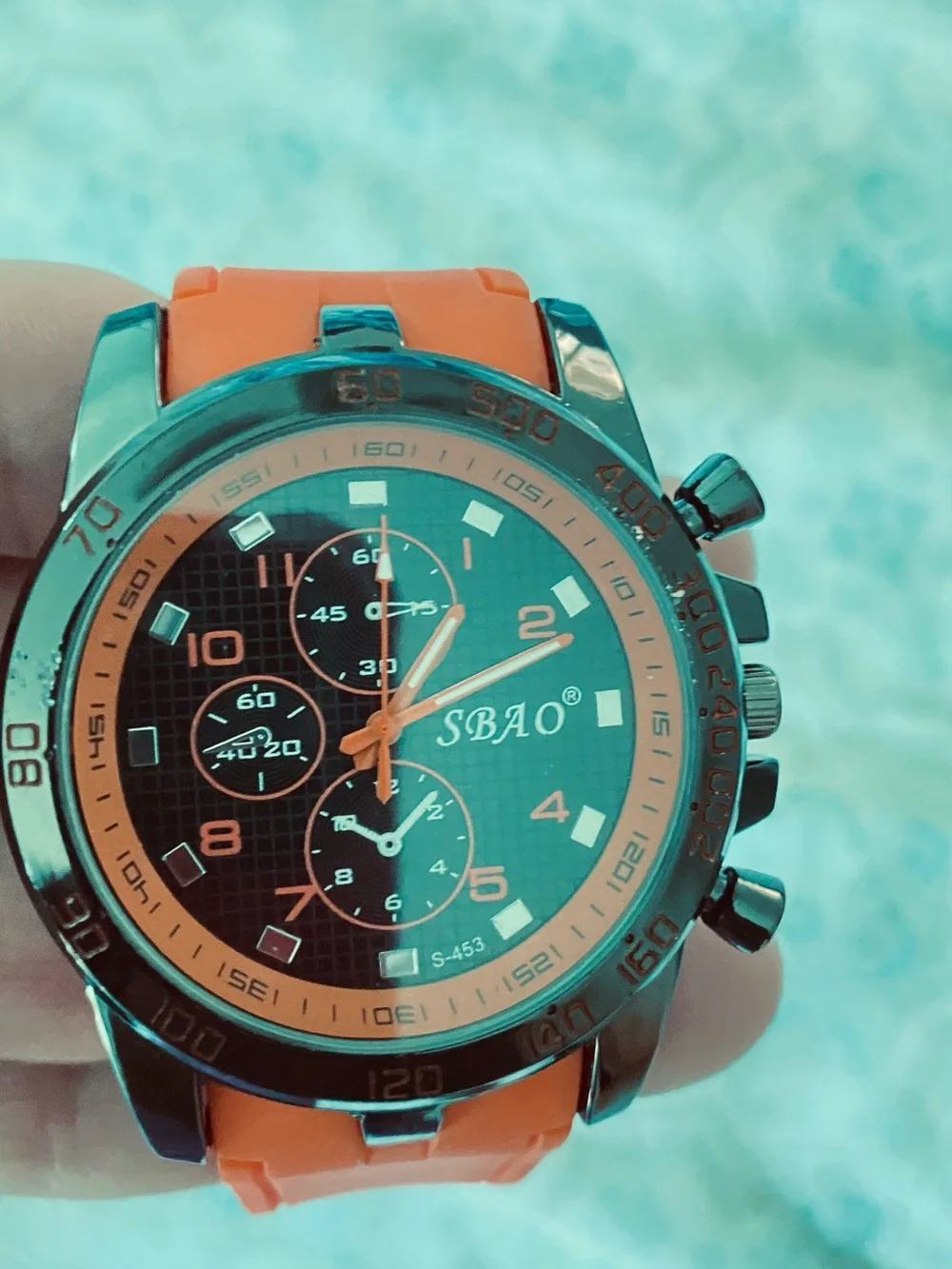 Men’s Orange Dive-Style Swim Watch